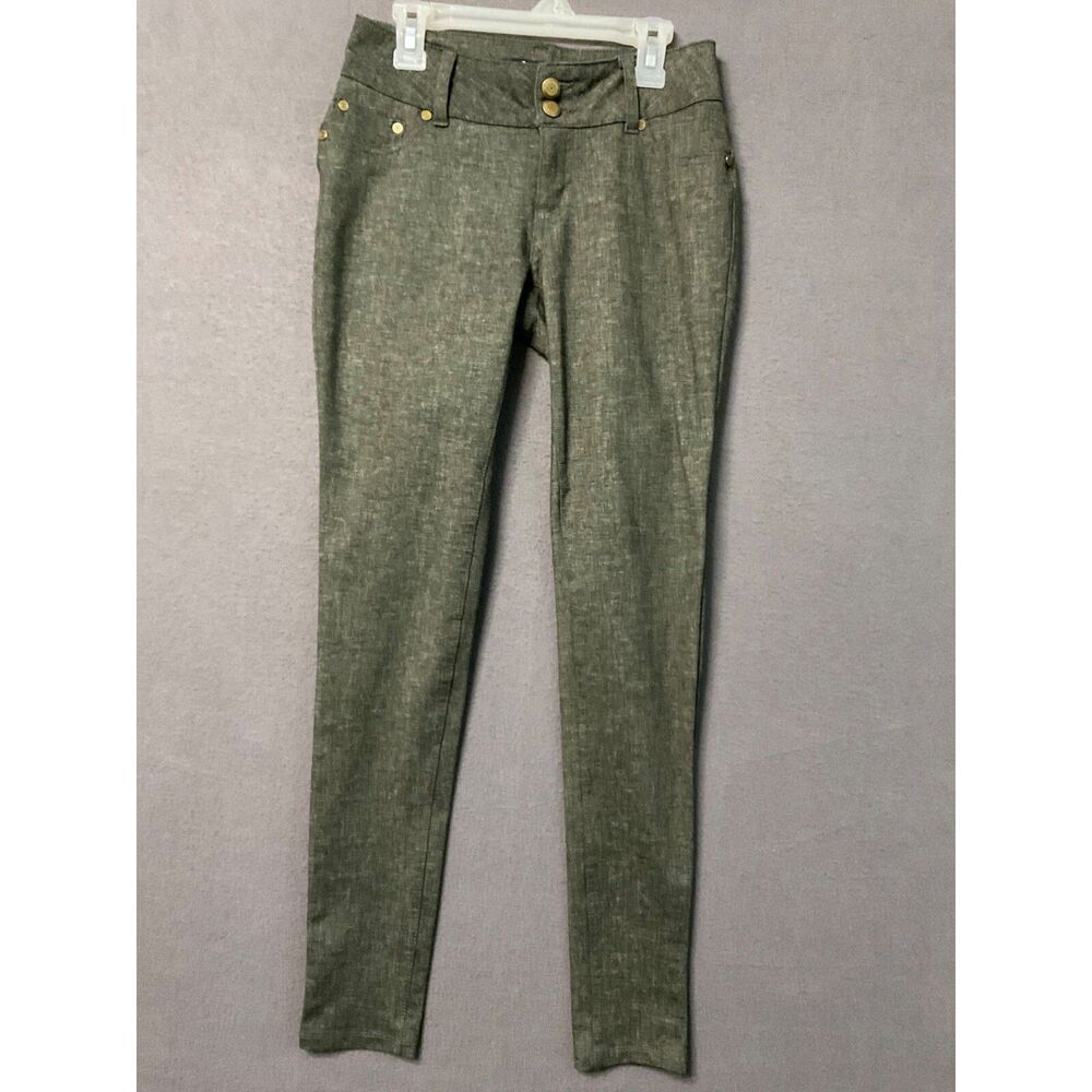 Boom Boom Jeans Skinny Pants Size 3 Gray Stretch Career Casual